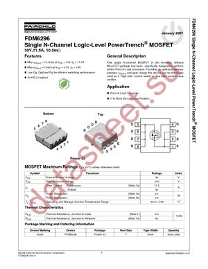FDM6296 datasheet  